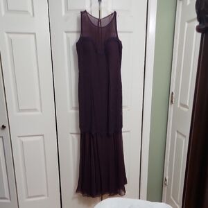Oleg Cassini Deep Burgundy, Silk Evening Gown